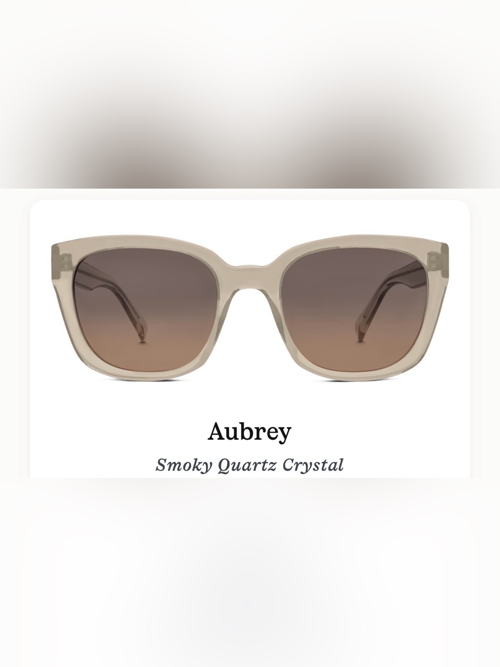 Warby Parker Aubrey Sunglasses in Crystal Beige with Brown Gradient Lenses